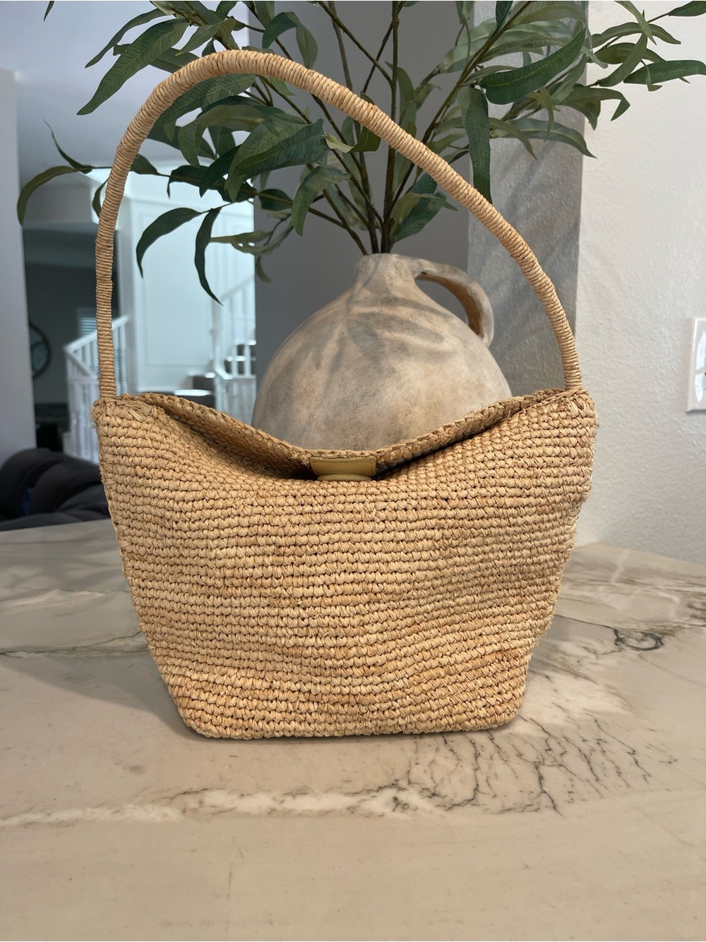 Madewell NWT Straw Woven Shoulder Bag.